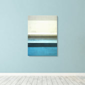 'Het Uitzicht' Blauwe en Grijze Abstracte Kunst Canvas Afdruk (Insitu (Houten vloer))