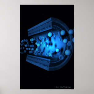 Het uitzicht bloedcellen in een slagader snijden poster