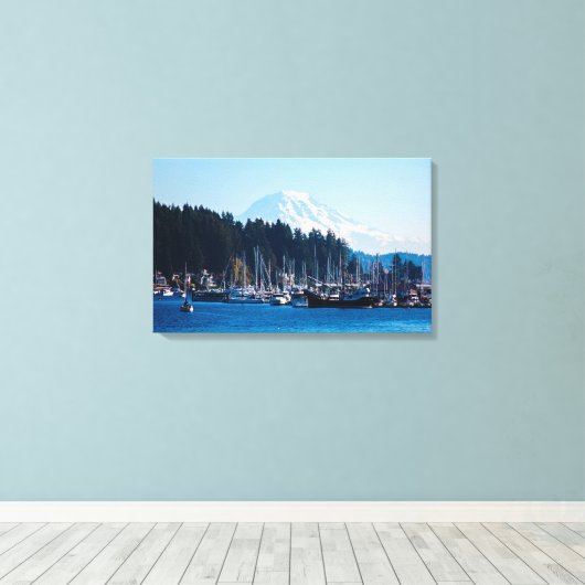 Het Uitzicht in Gig Harbor Canvas Afdruk (Insitu (Houten vloer))