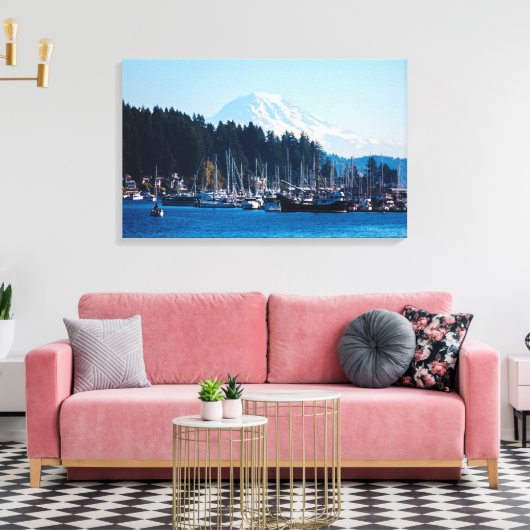 Het Uitzicht in Gig Harbor Canvas Afdruk (Insitu (Woonkamer))