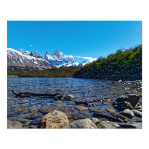 Het uitzicht op Mount Fitzroy bij Laguna Capri Foto Afdruk