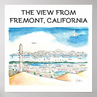 Het Uitzicht uit Fremont, Californië Poster