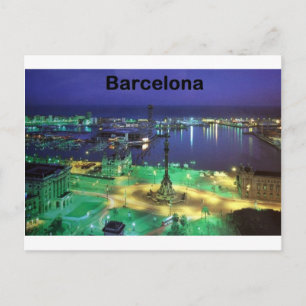 Het Uitzicht van de Nacht van Spanje Barcelona Briefkaart