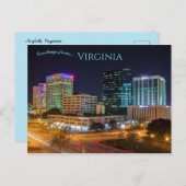 Het Uitzicht van Norfolk Virginia Briefkaart (Voorkant / Achterkant)