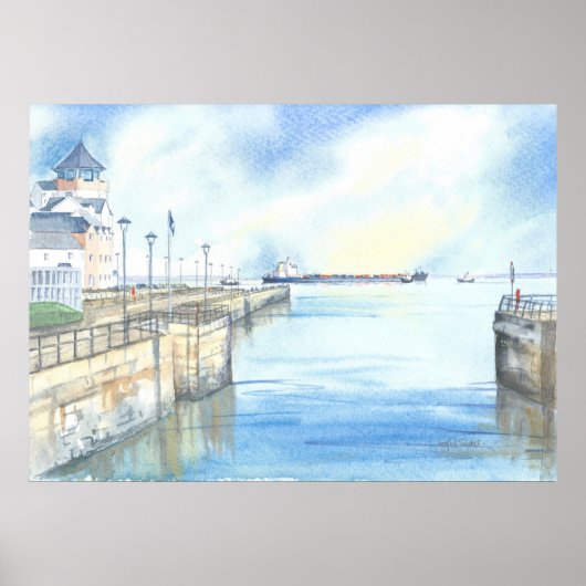 Het uitzicht van Portishead Marina Poster (Voorkant)