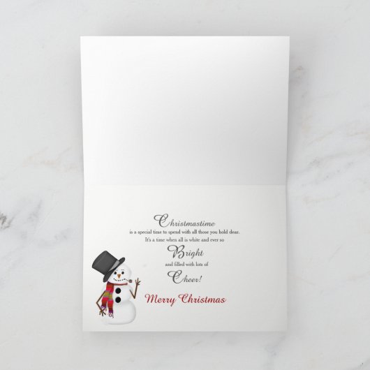 Het uitzicht-Venster van de sneeuwman - Kerstmis - Feestdagen Kaart (Binnen)