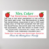 Het uitzonderlijke Poster van de Leraar/van het On (Voorkant)