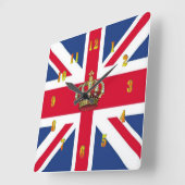 het UK Koningin Crown Wall Clock Vierkante Klok (Hoek)