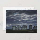 het UK, Stonehenge, Schilderachtig uitzicht bij Briefkaart (Voorkant / Achterkant)
