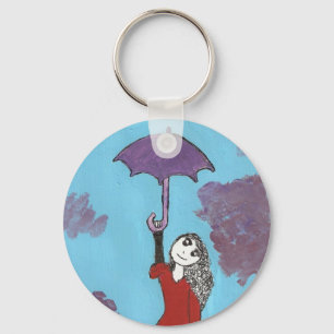 Het Umbrella Girl Sleutelhanger