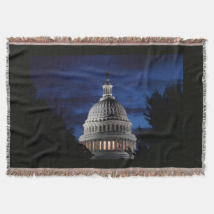 Het United States Capitol Building 's nachts Deken