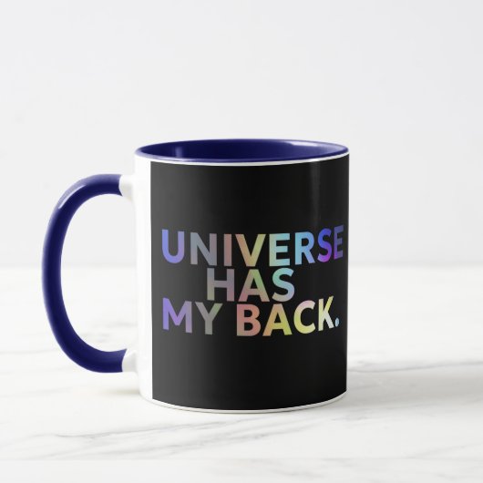 Het universum heeft mijn rug zwart en blauw mok (Links)