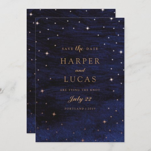 Het universum save the date (Voorkant / Achterkant)