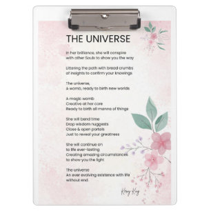Het Universum - Verheffende Empowerment Gedicht Klembord