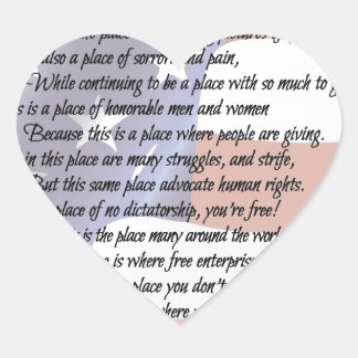 Het USA Flag Poetry Art Poster Hart Sticker