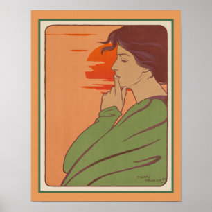 Het uur van de stilte Art Nouveau Poster