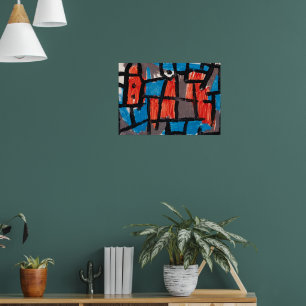 Het uur voor één nacht ,Blauw beroemd schilderij Poster