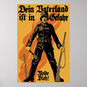 Het vaderland is in gevaar poster