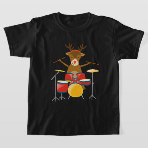Het Vakantie van het Drumstel van het Rendier van T-shirt
