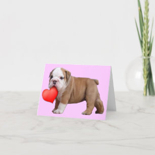 Het Valentijnse puppy van de Buldog notecard Feestdagen Kaart