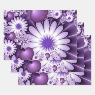 Het vallen in de Abstracte Bloemen van de Liefde & Inpakpapier Vel