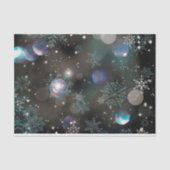 Het vallen van Crystal Snowflakes en Bokeh op Zwar Tissuepapier (Voorkant)