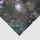Het vallen van Crystal Snowflakes en Bokeh op Zwar Tissuepapier (Detail)