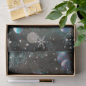 Het vallen van Crystal Snowflakes en Bokeh op Zwar Tissuepapier (Geschenk)