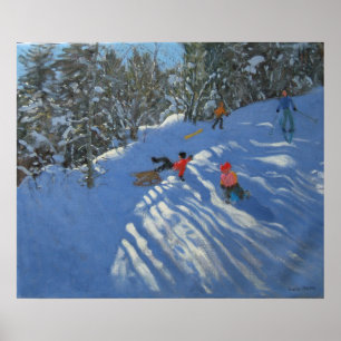 Het vallen van de Sledge Morzine Poster