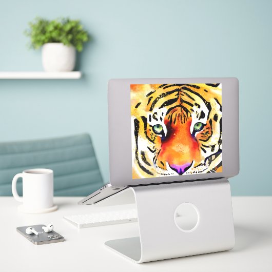Het vangen van de Majesteit: Een Tijger Sticker (Laptop op bureau)