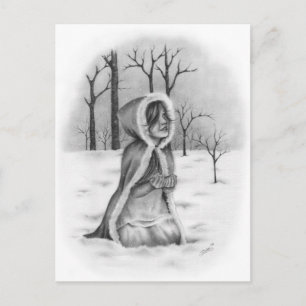 Het vangen van sneeuwvlokken kerst Briefkaart