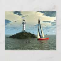 Het varen met dolfijnenbriefkaart