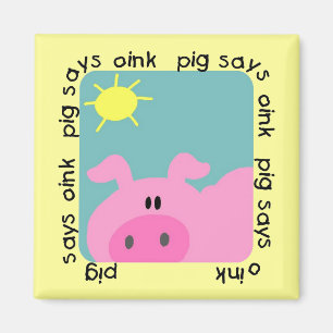 Het varken zegt T-shirts en Giften knor Magneet