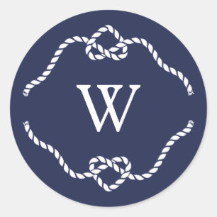 Het vastbinden van de knoop Kalligrafie Monogram Ronde Sticker