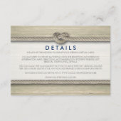 Het vastbinden van de knoop rustieke strand bruilo informatiekaartje (Voorkant)