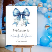 Het vastbinden van de Knot Blue Bow Vrijgezellenfe Perfect Poster