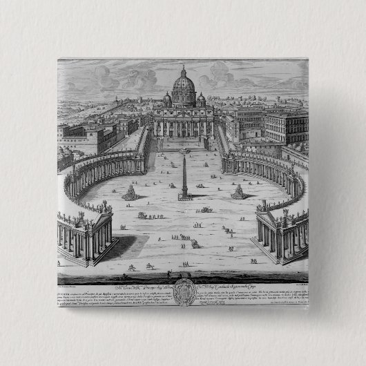 Het Vaticaan, Rome Vierkante Button 5,1 Cm (Voorkant)
