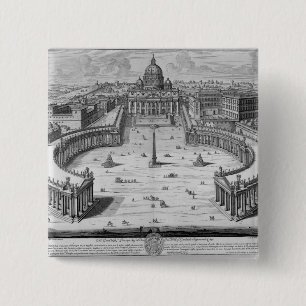 Het Vaticaan, Rome Vierkante Button 5,1 Cm