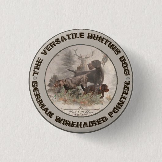 Het veelzijdige jachtstaafmakerspapier ronde button 3,2 cm (Voorkant)