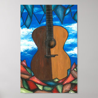 Het venster op gitaar poster