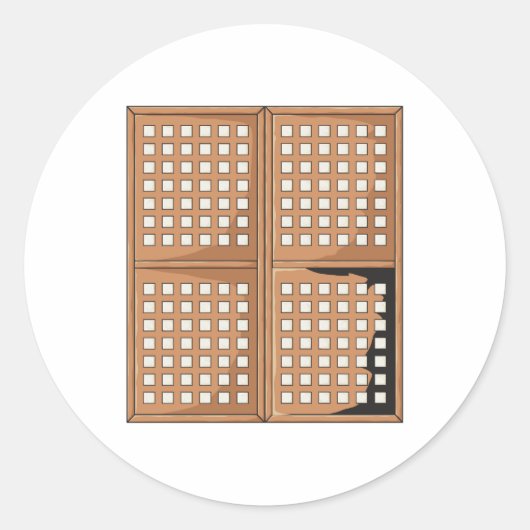 Het venster Panels van het Venster van Capiz Shell Ronde Sticker (Voorkant)