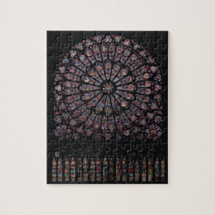 Het venster roos van het Noordtransept dat de Maag Legpuzzel