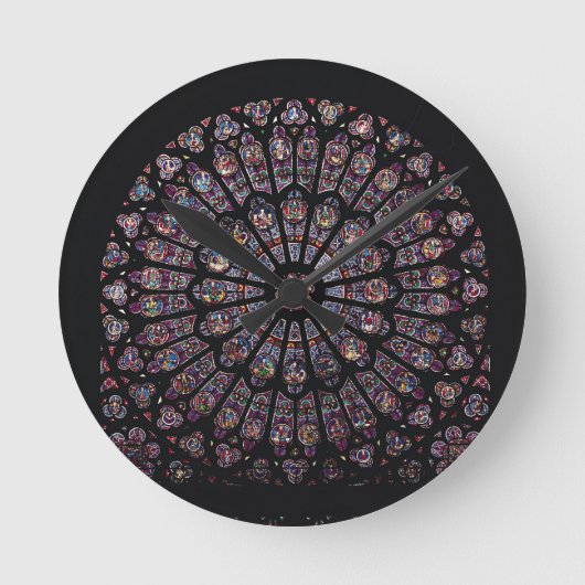 Het venster roos van het Noordtransept dat de Maag Ronde Klok (Voorkant)