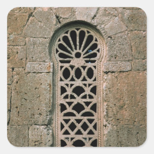 Het venster tracery, van Basilica San Juan Vierkante Sticker