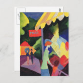 Het venster van de mode door Augustus Macke Briefkaart (Voorkant / Achterkant)