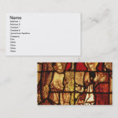 Het venster van het Glas in lood dat de Aankondigi Visitekaartje (Voorkant / Achterkant)