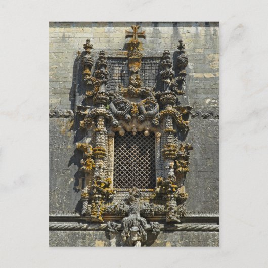 Het Venster van het Hoofdstuk in Tomar. Portugal Briefkaart (Voorkant)