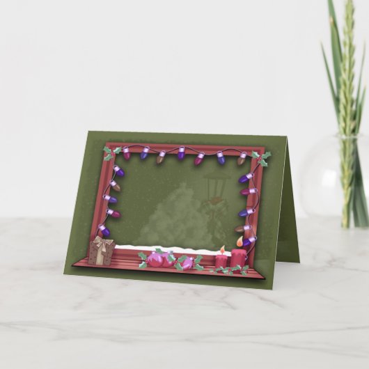 Het Venster van Kerstmis van de winter steekt het Feestdagen Kaart (Voorkant)