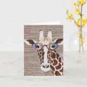 Het veranderde Shirt van de Giraffe van de Kunst Kaart (Gele Bloem)