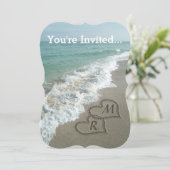 Het verbinden van Hart op het Zand van de Beach Kaart (Staand voorkant)